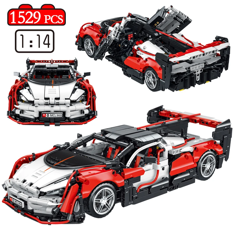 

Конструктор Город МОС технический 1:14 ретро супер спортивный автомобиль, 1529 шт.