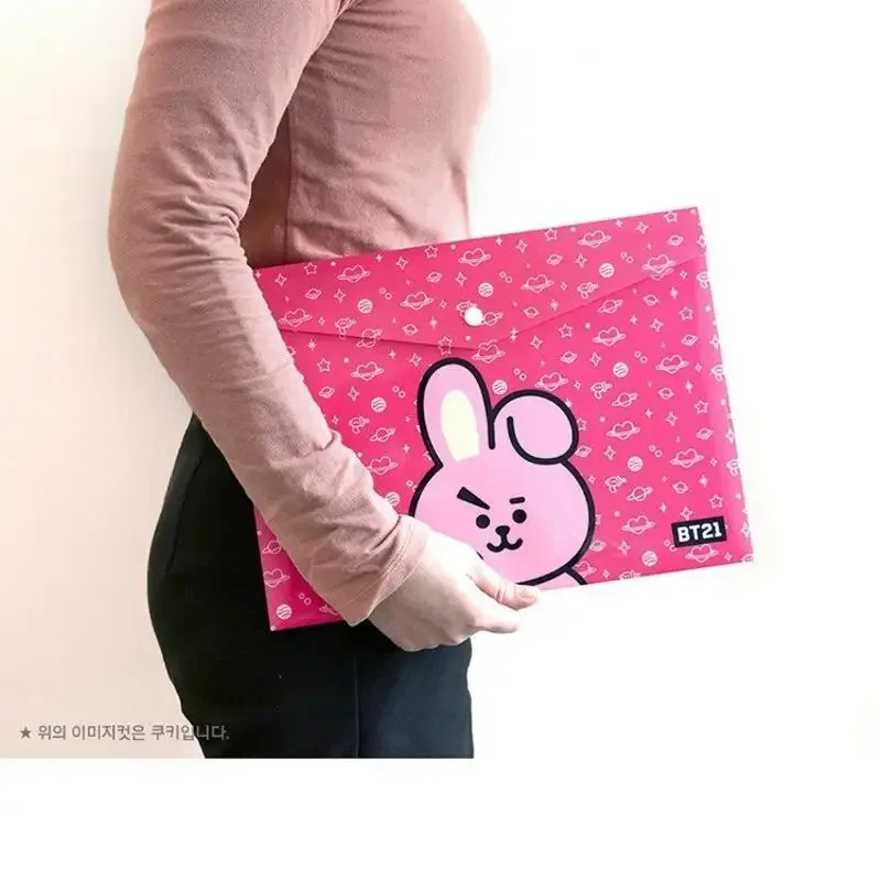 BT21 A4 Сумка для документов из ПВХ с милым мультяшным принтом Конверт учебы Офисная