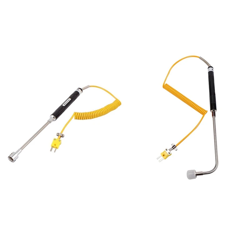 

TOP 2Pcs -50 To 500Deg/C K Type Handheld Surface Thermocouple Probe - NR-81532B & NR-81533B