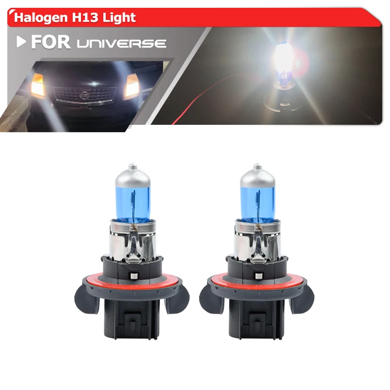 

Пара галогенных ламп 9008 H13 P26.4t 65/55 Вт Hi/Lo с двойным лучом для автомобиля, мото фары, противотуманные фары, парковочные дневные ходовые огни