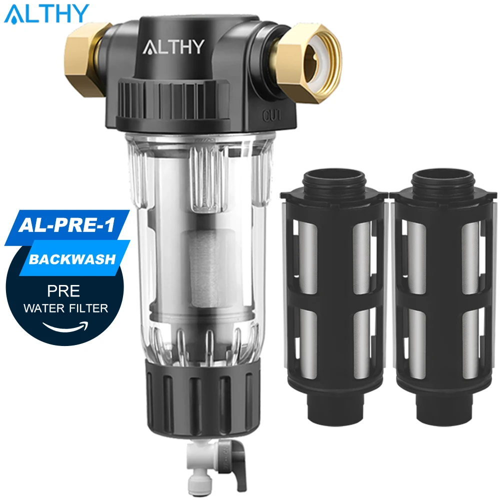 althy pre filter whole house spin down sediment water filter central prefilter purifier system backwash stainless steel mesh free global shipping