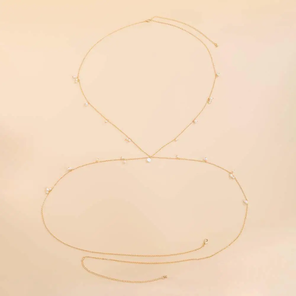 Chic Gold Silver Pentagram Pendant Body Chain Sexy Stylish Long Tassel Belly Women Night Club Party Jewelry |