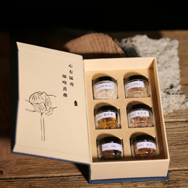 Натуральный благовоний набор из 6 предметов Подарочная коробка домашняя очистка