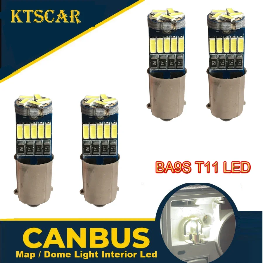 Фото 10 шт. светодиодных ламп Ba9s T4W белого света, 14-15 SMD, T11 H6W, комплект светодиодных ламп Canbus для салона автомобиля, освещения салона и карты для Audi A4 B6 B7 Sedan №3