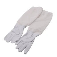 three layer ventilated beekeeping gloves protective sleeves breathable anti beesting sheepskin gloves for beekeeper bee tools