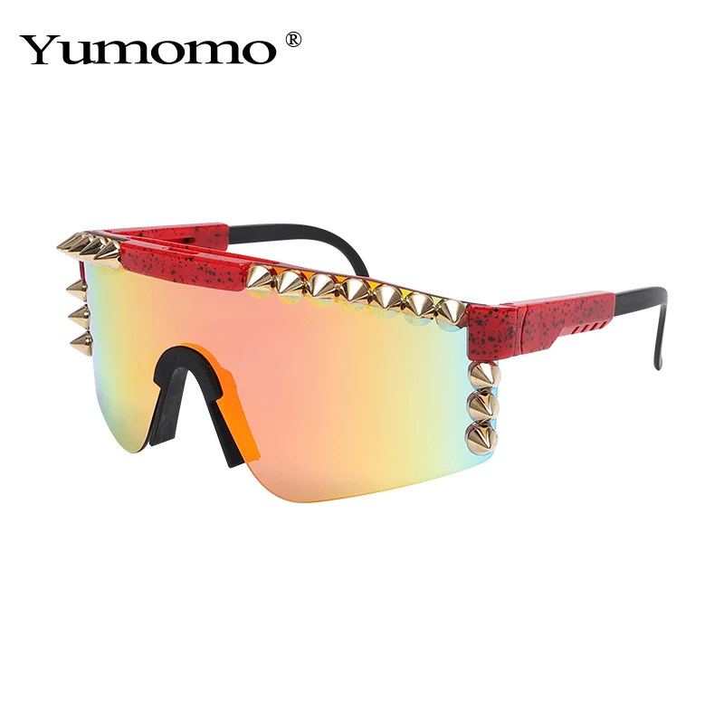 

Steampunk Y2k Sport Sunglasses Goggle New Women Men 2000'S Punk Rivet Sun Glasses Female Luxury Brand Designer Eyewear Oculos