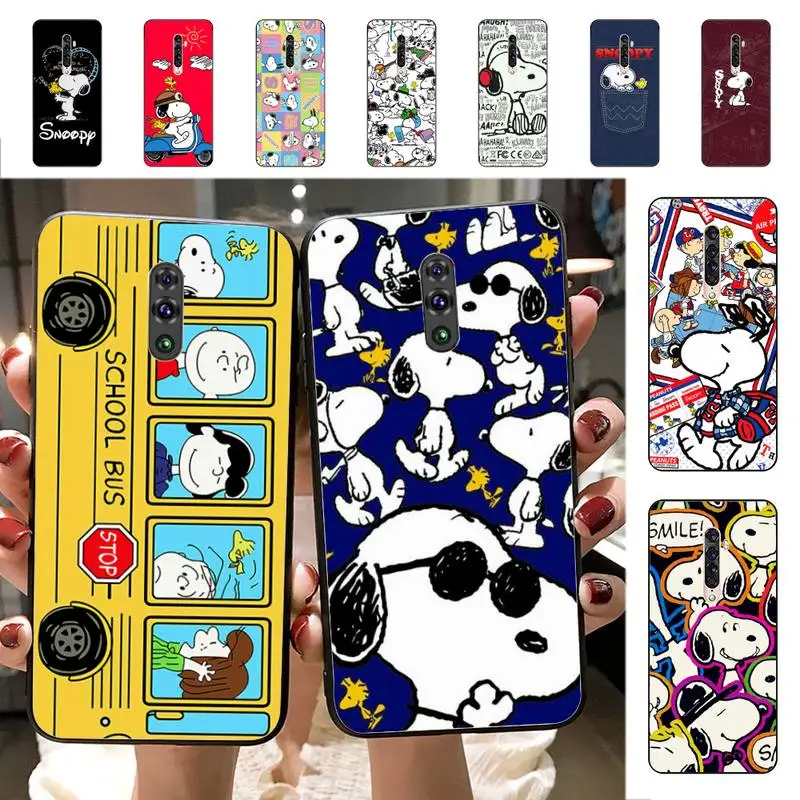 

BANDAI Cartoon Dog snoopy Phone Case for Vivo Y91C Y11 17 19 17 67 81 Oppo A9 2020 Realme c3