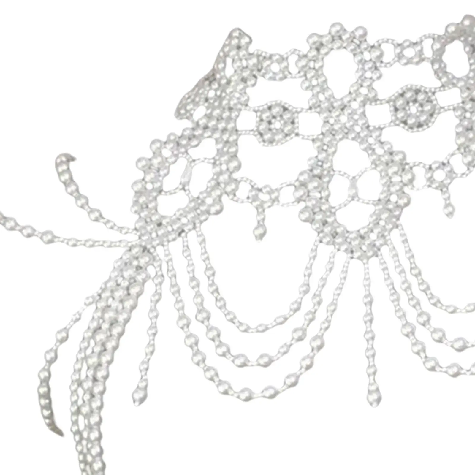 

Layered Body Chain Tassels Necklace Beautiful Multilayer Shoulder Chains for Swimsuit Sandy Beach Bridal Wedding Dress