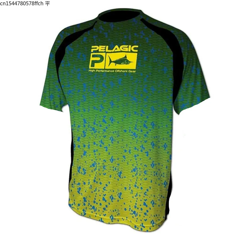 

Pelagi Fishing Apparel Mens Summer short sleeve T-Shirt Outdoor UV Clothing Hooded Coat Upf 30 Fishing Sunscreen Breathable