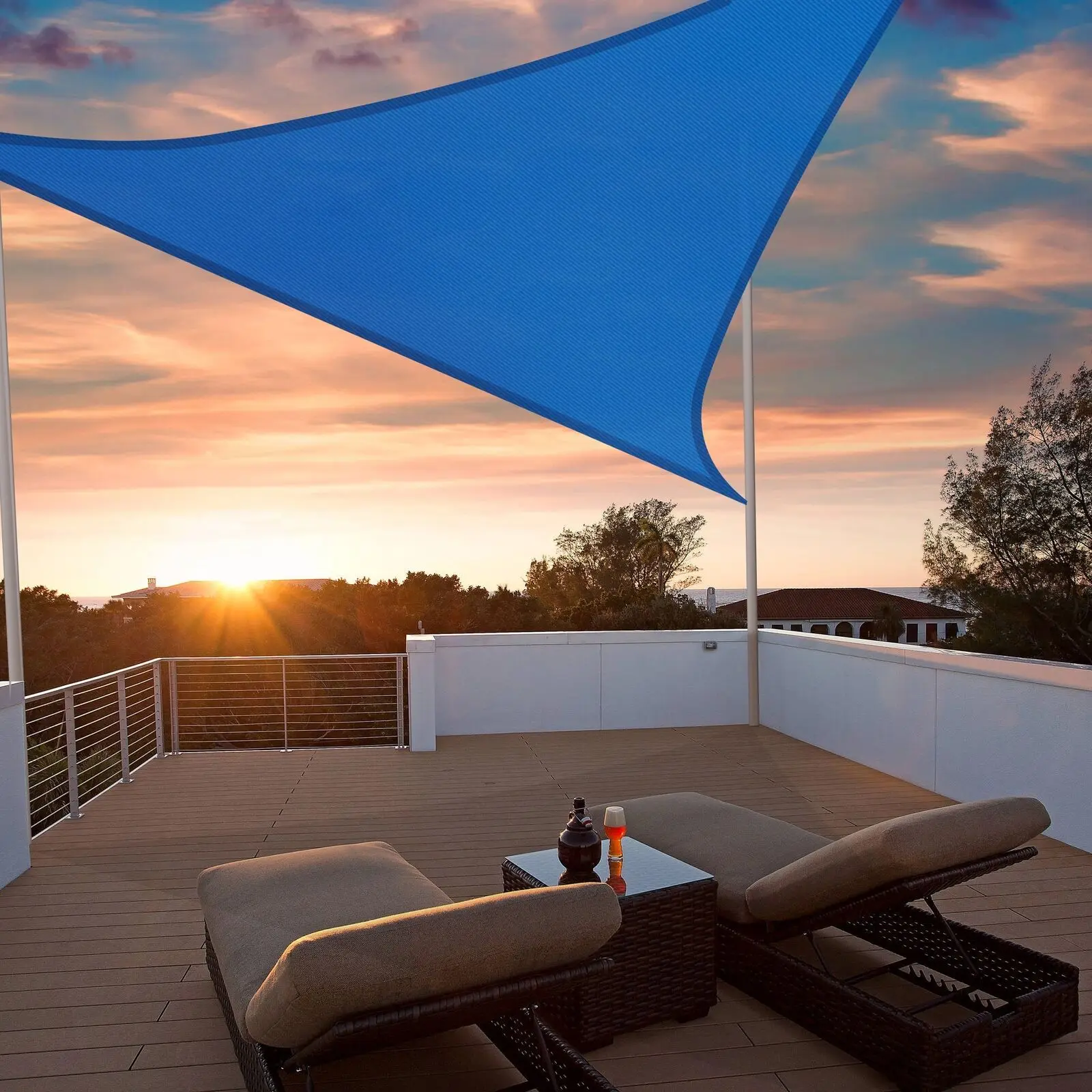 

11 'x 11' x 11 'Equilateral, треугольный солнцезащитный козырек, УФ-защита, синий