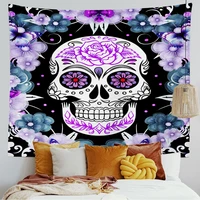 skull tapestry wall hanging giant cartoon skeleton pretty colorful fabric art beach picnic yoga rug home decoration accessories