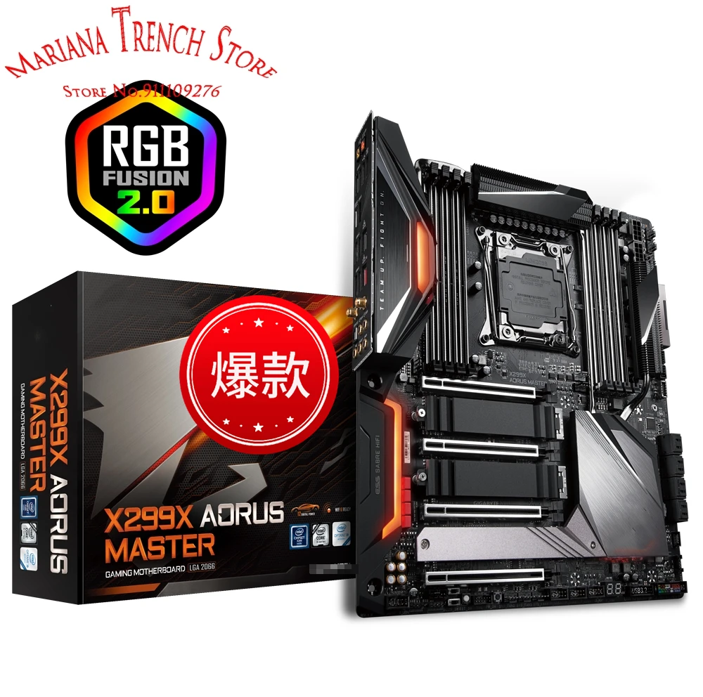 

Материнская плата AORUS MASTER X299X для GIGABYTE GAMING LGA2066, процессоры Core DDR4 10-го и 9-го поколения X-Series