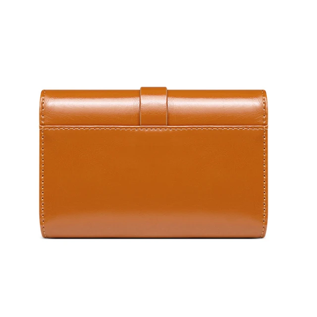 Retro Oil Wax Cowhide Wallet / Genuine Leather Wallets For Women 3