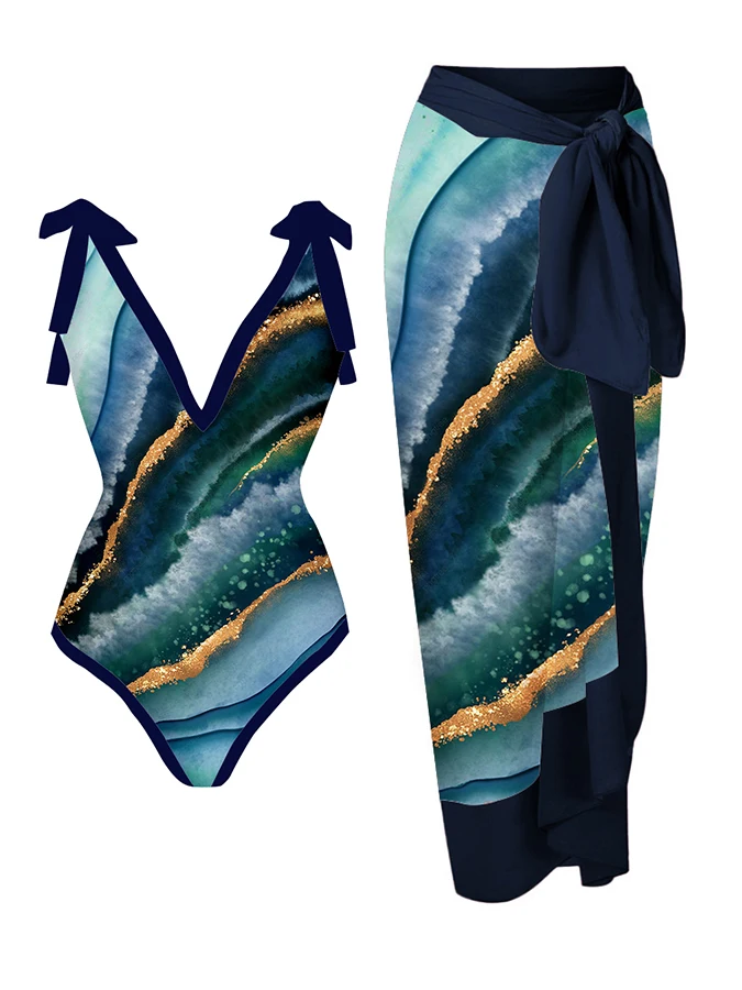 

2023 Women's Tropical One-Piece Swimsuit and Cover up