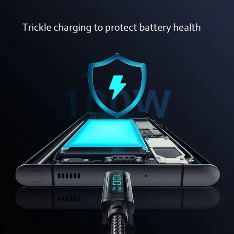 7A 100W PD Кабель для быстрой зарядки типа C к кабелю типа C 6A 66W Кабель с цифровым дисплеем USB-типа C для Xiaomi HUAWEI Macbook iPad