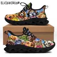 elviswords flat shoes casual cat and dog selfie brand design women sneakers flats summer teen girl lace up sapatos masculinos