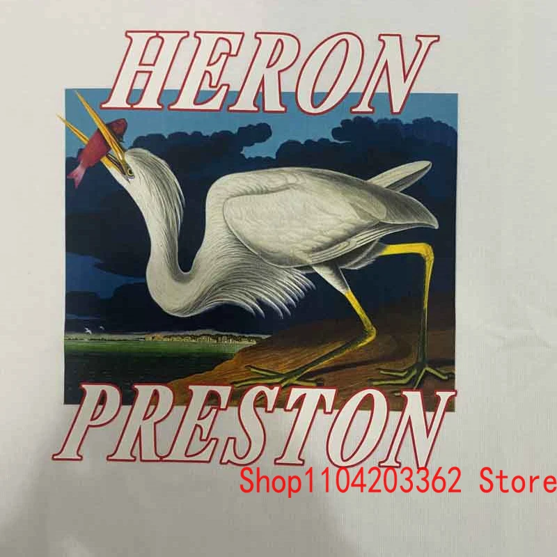 Европейский американский уличный тренд брендовая футболка HERON PRESTON с короткими