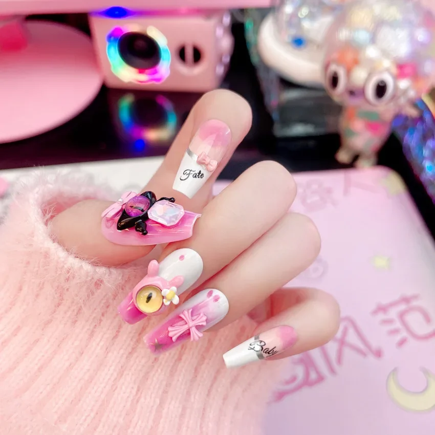 Допамин Imp дизайн ногтей готовый маникюр маленький монстр крокодил крест съемные