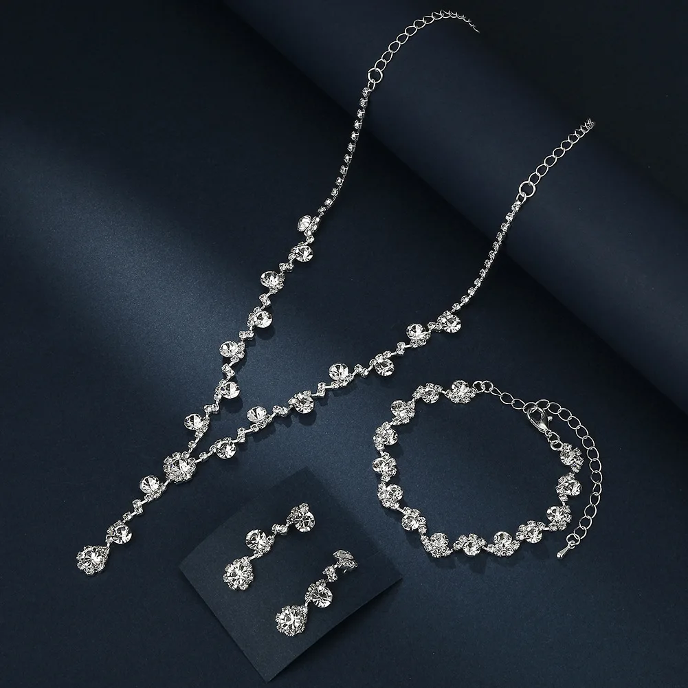 

Jewelry set Sunflower rhinestone necklace earrings handmade jewelry wedding accessories