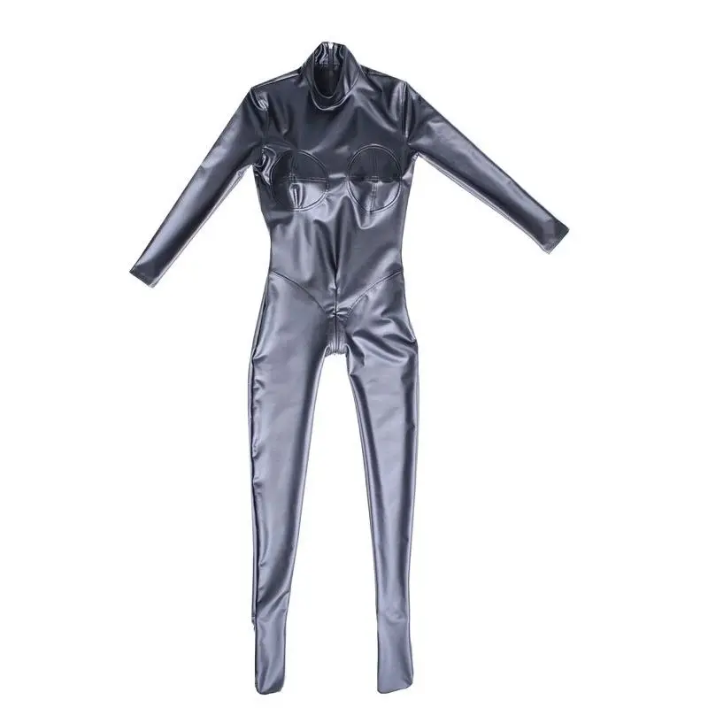 

Женский четырехсторонний эластичный комбинезон, Блестящий Комбинезон из ПВХ, боди в форме животного, комбинезон с промежностью, трико