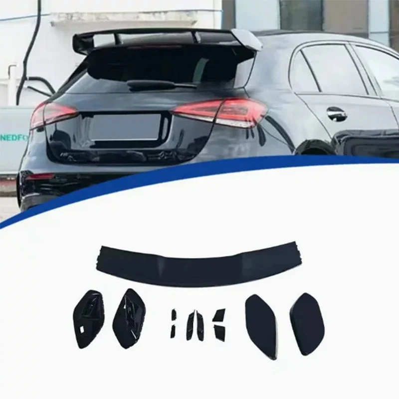 Фото Для Mercedes-Benz A-класса W177 2019+ глянцевый черный спойлер на крышку багажника, заднее антикрыло, дефлектор №1