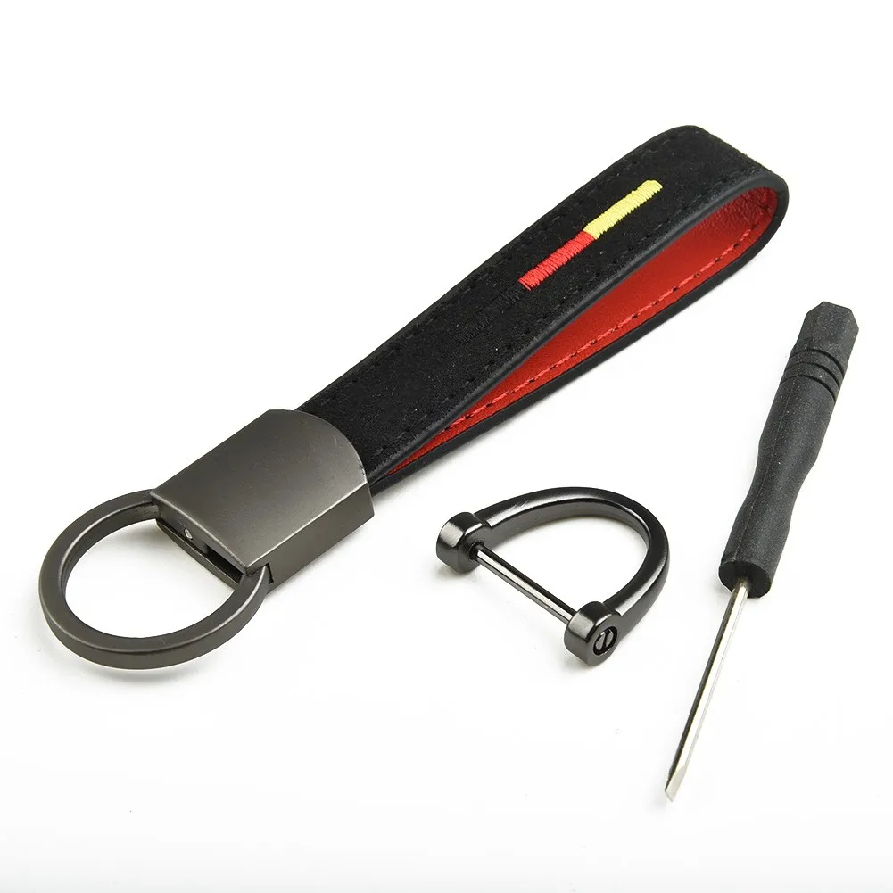 

Lanyard Car Keychain Wristlet Accessories Soft Replacement Tool Leather+Metal Black Ring Wear Resistant Durable