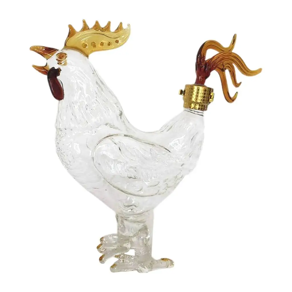 

Rooster Shape Liquor Decanters Unique Free Glass Transparent for Gifts Bar