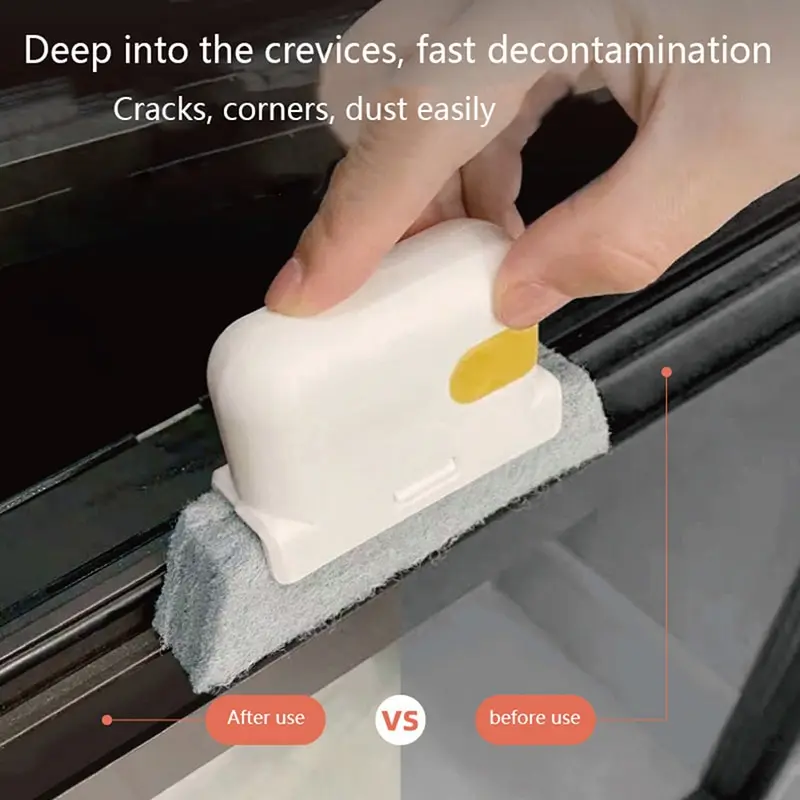 

Инструмент для чистки пазов 2-в-1, креативная салфетка для чистки пазов окон, щетка для чистки окон, щетка для чистки окон, щеточка для пазов