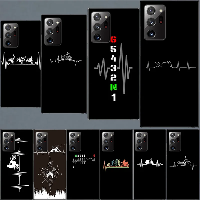 Мотоциклетный чехол Heartbeat для Samsung A05S A55 A35 A25 A15 Galaxy Note 20 Ultra 10 Lite 9 8 M12 M11 M30S M52 M51 M32 M31 J8
