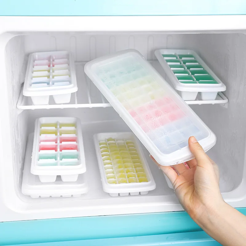 

Plastic 60 Grids Ice Cube Tray Round Ice Cube Maker Sphere Ice Ball Mold for Cocktail Juice Whiskey Ice Molds With Lid