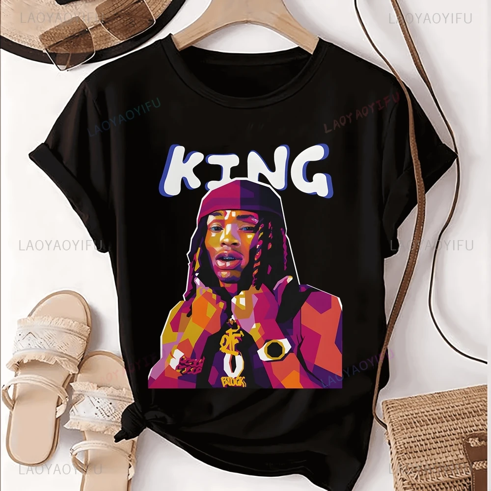 Винтажная футболка с принтом KING VON топ Trend рубашка унисекс короткими рукавами в