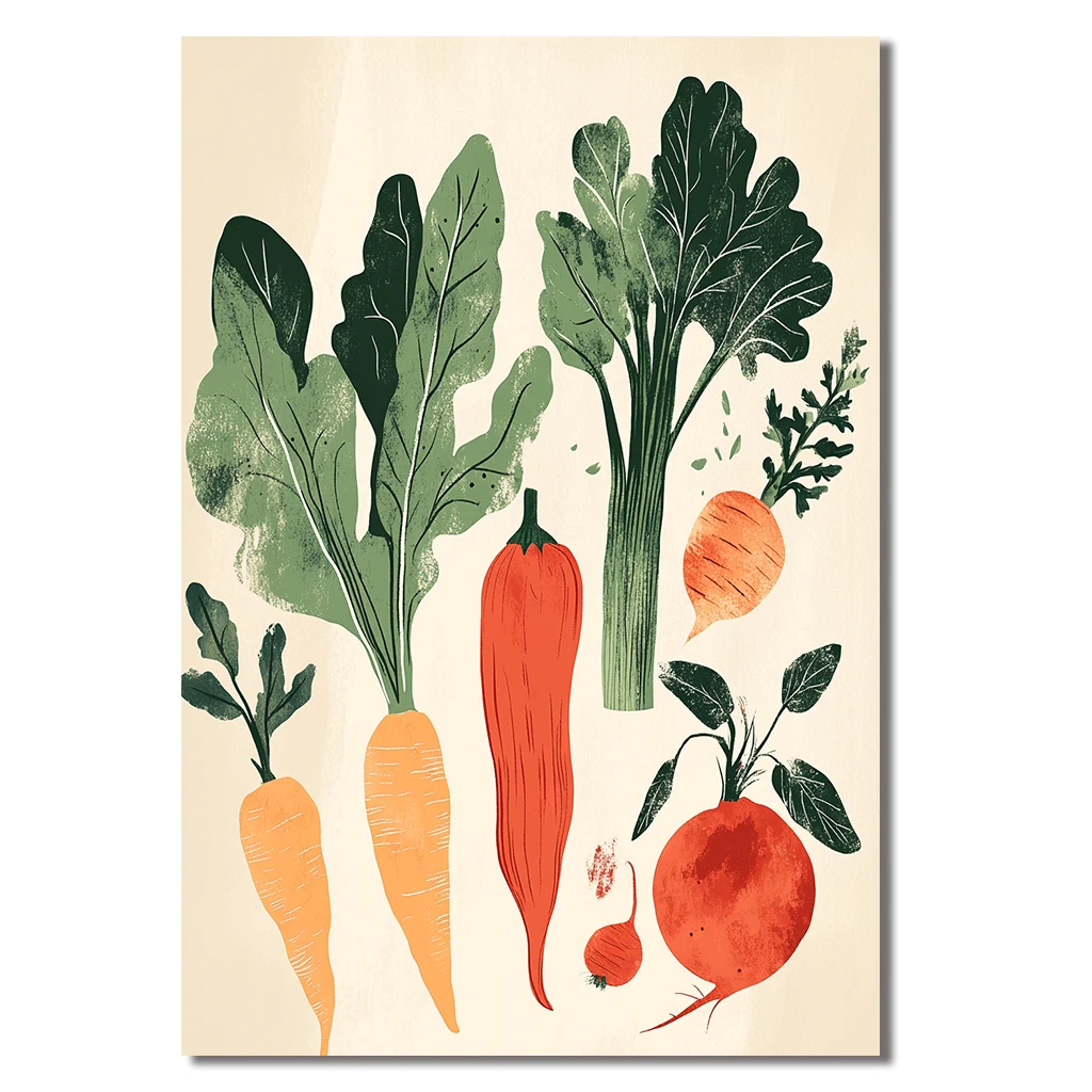 Печать на холсте &quotОвощная иллюстрация&quot DEWPRINT