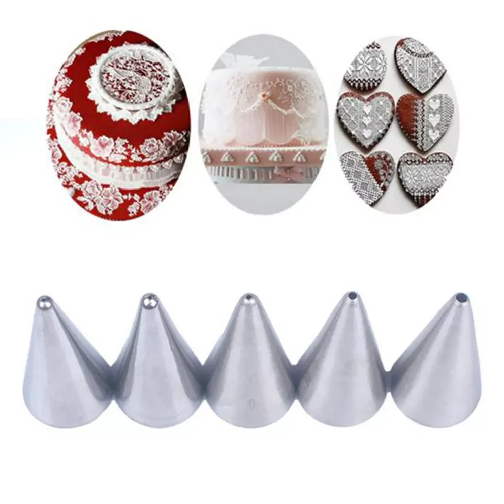 

5Pcs/Set Small Round Pores Flower Icing Nozzles Stainless Steel Pastry Tube Cake Decorating Tool Kitchen Supplies