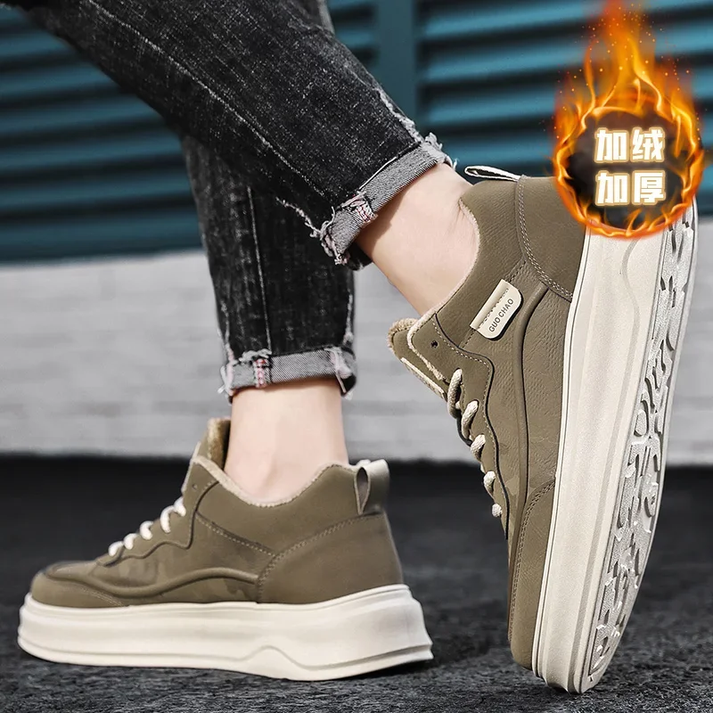 Мужские зимние уличные ботинки взрывной стиль рабочие высокие нескользящие