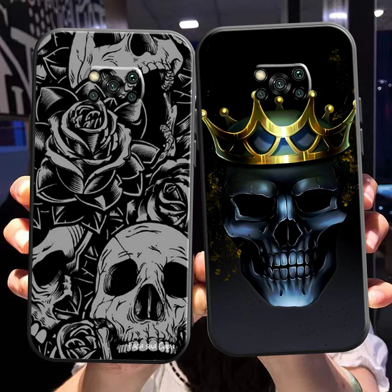 

Rose Skull Grim Reaper Diablo Phone Case For Xiaomi Poco X3 Pro NFC POCO X3 GT Back Funda Soft Coque Carcasa