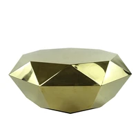 italian design modern living room furniture gold stainless steel mirrored coffee table diamond