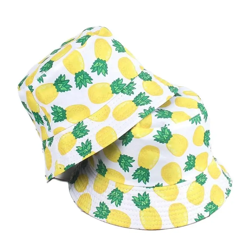 

Панама из 2020 хлопка с принтом ананасов, шапка рыбака, уличная дорожная шапка, складная Солнцезащитная шапка, шапки для мужчин и женщин, 558