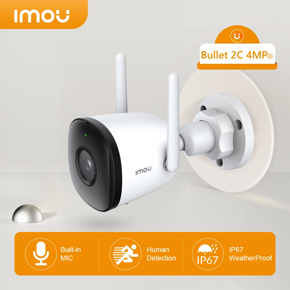 IP-камера Imou Bullet 2C 4MP Wifi камера QHD наружная IP67 встроенный микрофон обнаружения
