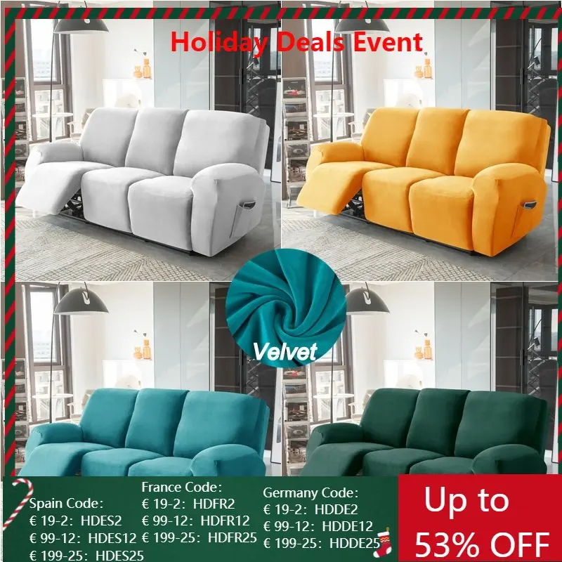 

Бархатный Чехол для 1/2/3-местного дивана с откидывающейся спинкой, эластичные Чехлы для полноразмерных диванов, чехлы для кресла отдыха с бо...