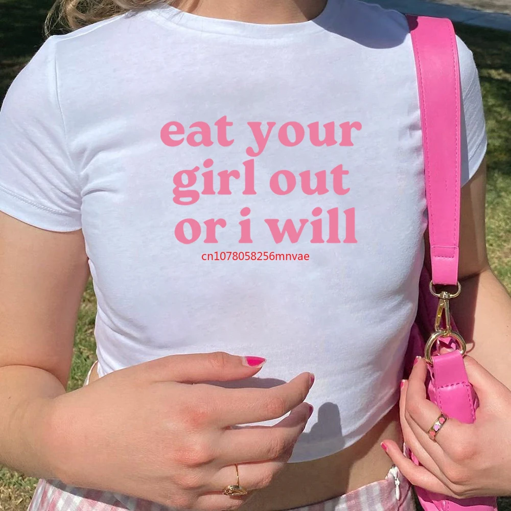 Женский кроп-топ Eat Your Girl Out or I Will NoEnName_Null