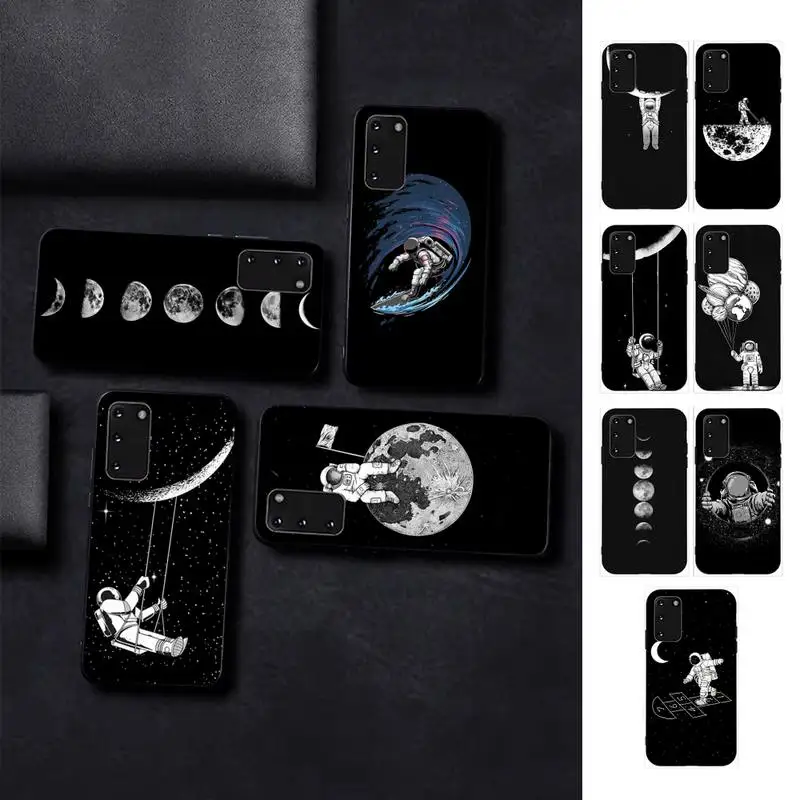 

Moon Astronaut Phone Case for Samsung S10 21 20 9 8 plus lite S20 UlTRA 7edge
