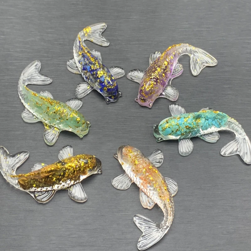 Кристальный камень гравий статуэтка счастливого кои рыба полимерная