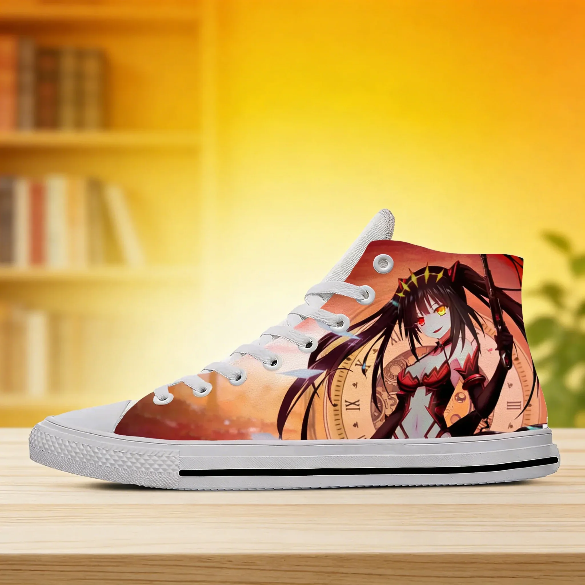 Фото Кроссовки Cartoon Date Live Kurumi High Top, легкие повседневные унисекс-кеды для скейтбординга №1