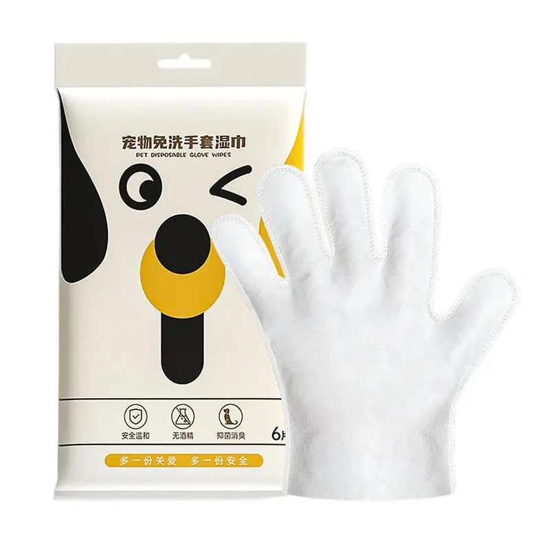 

Pet Cleaning Gloves Rinse Free Gloves For Dog Bathing Dog Walking Traveling Training Wipes Without Shampoo For Washing Paws Furs