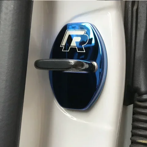 Защитный чехол с пряжкой дверного замка автомобиля для Volkswagen Rline GTI Logo Golf 5 6 7 Polo Jetta Beetle CC Tiguan Touareg Passat B5 B6