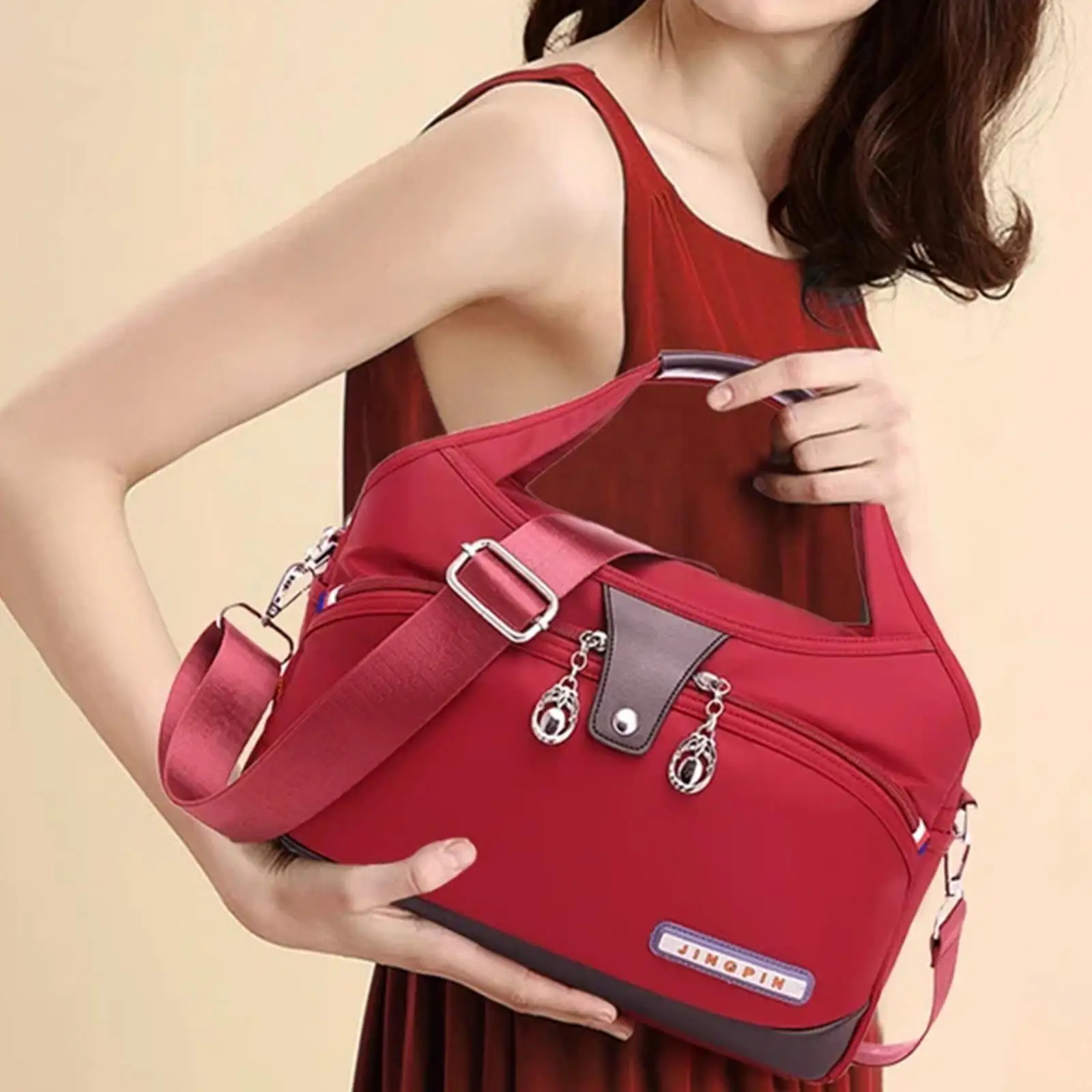 

Fashion Anti-theft Handbag Women Large Capacity Zipper Waterproof Shoulder Tote Large Handbag With Compartments Multi Bag B S4m1