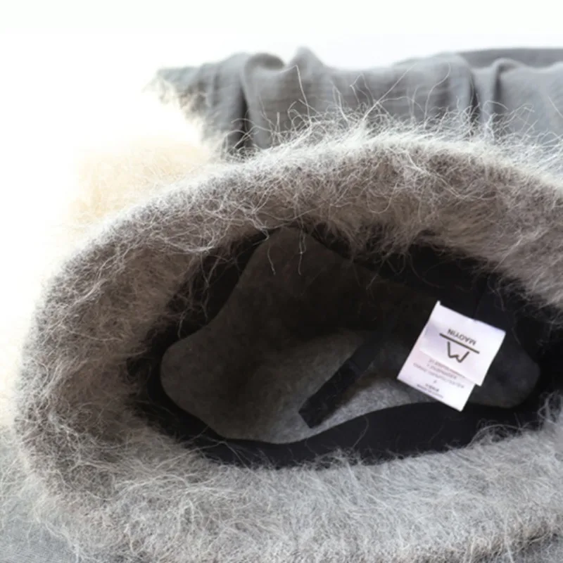 Новая женская зимняя панама из волос альпаки пушистая однотонная универсальная