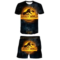 new jurassic dominion world boys girls clothing sets summer kids fashion sets kids clothes casual suit cartoon 4 14years