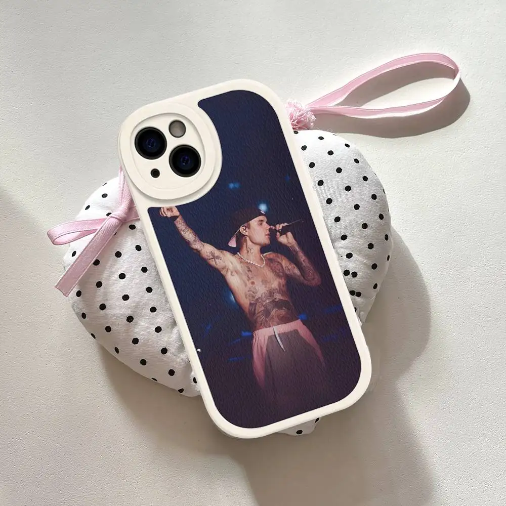 Фото Кожаный чехол для телефона Singer USA J-Justin Bieber для iPhone 16, 15, 14, 16E, 13, 12, 11 Pro Max Plus №2