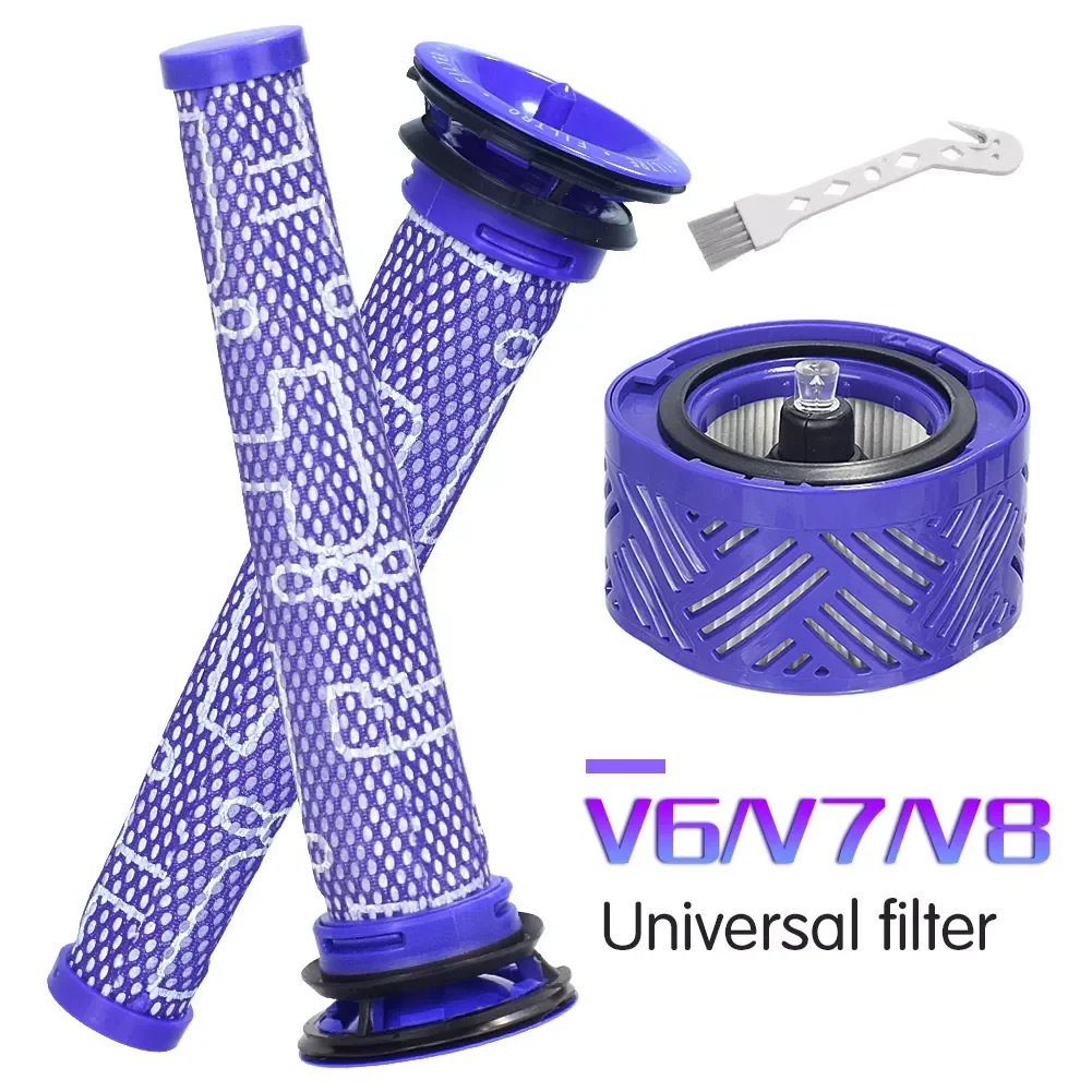 

Фильтр + HEPA Post-Filter для Dyson V6 V7 V8, сменный предварительный фильтр для животных (DY-96566101) и постфильтр (DY-96747801)